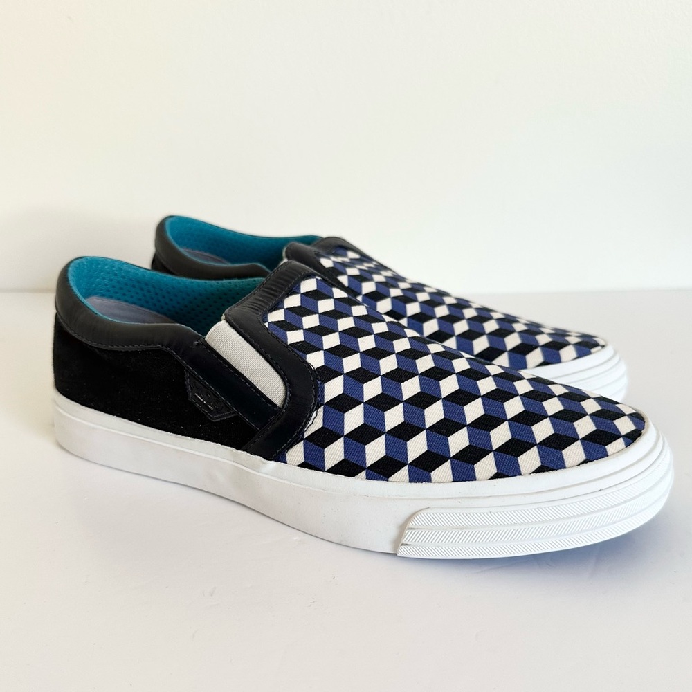 MOA Unisex Canvas Black and White Checkered Slip On Sneakers